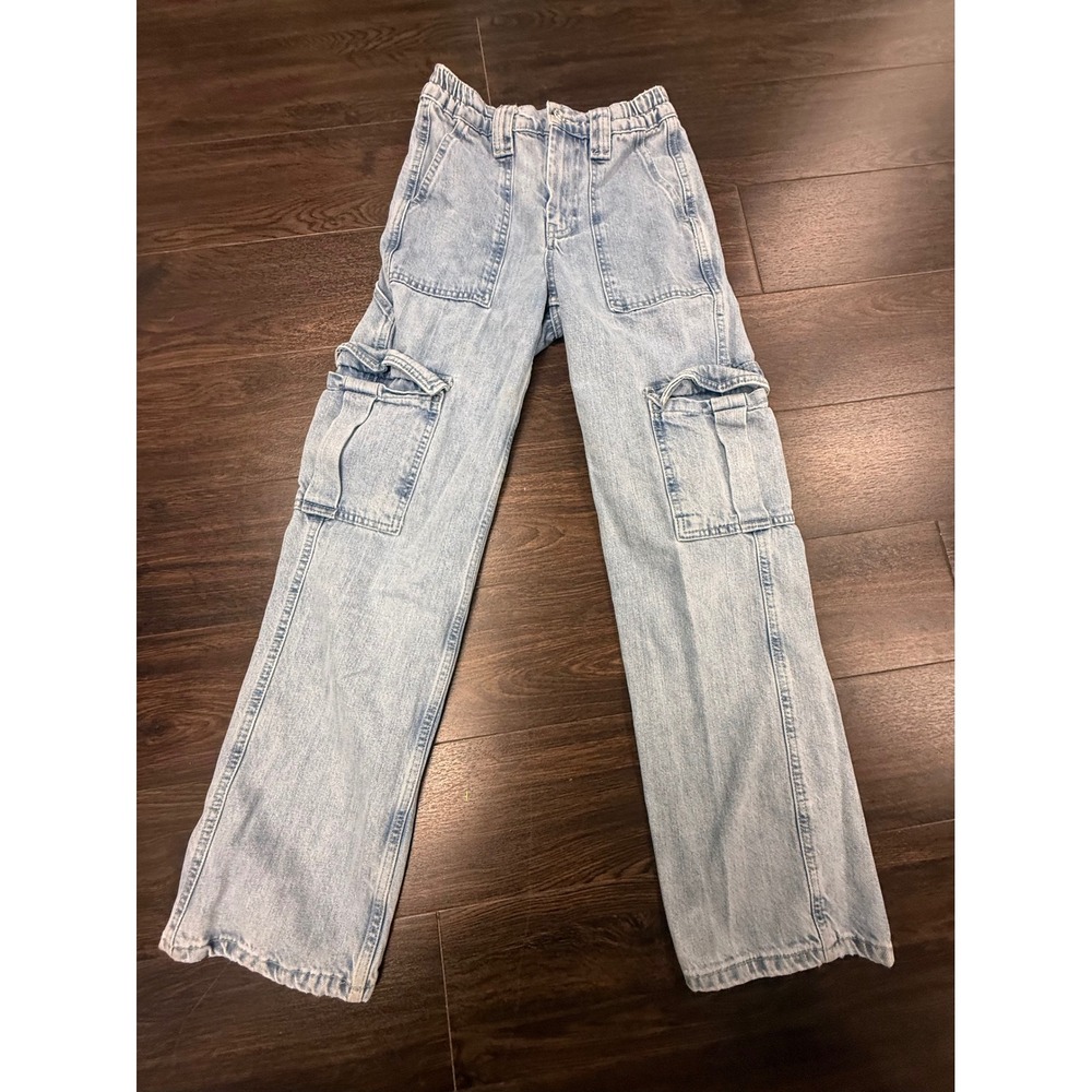 BDG Urban Outfitters Skate Cargo Jeans Size 24 Light Wash Wide Leg